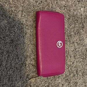 Michael Kors Pink Pebbled Leather Wallet